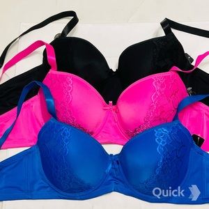 NWT 3 pc Floral Lace Contour Bras